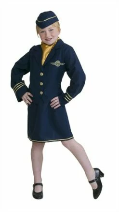 Stewardess (Jacke/Rock/Haube/Schal)
