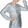 Disco-Bluse Silber Stretch -KARNEVALSWIERTS Verkäufe ka1319