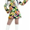 Hippie-Girl Flower Power (Kleid, Weste, Stirnband)
