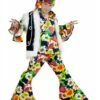 Hippie Flower Power 4-tlg (Bluse, Hose, Weste, Stirnband)