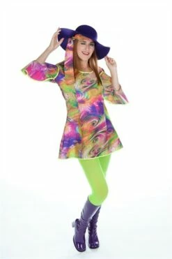 Kleid Flower Power Disco (Kleid,Stirnband)