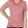 Ringelshirt Girlie Rot/weiß
