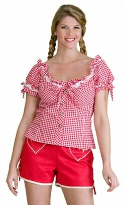 Trachtenbluse Oktoberfest Rot/weiss