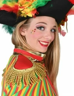 Mantel Streifen Rot/gelb/grün -KARNEVALSWIERTS Verkäufe ka2542 2