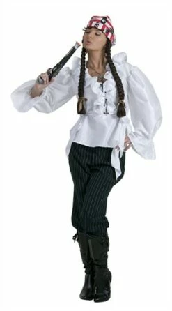 Piraten-Bluse Luxus Weiss