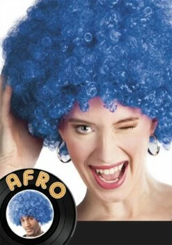 Perücke Afro Blau