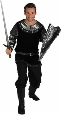 Ritter (Oberteil) Schwarz/silber -KARNEVALSWIERTS Verkäufe ka60020 1