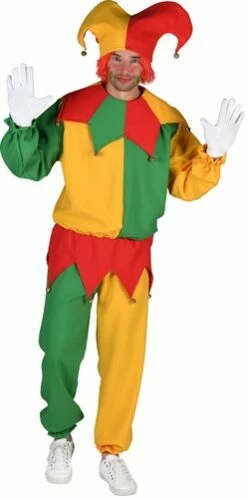 Narr Rot/grün/gelb (Hose/Oberteil/Mütze)