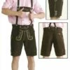 Lederhose Kurz Braun Oktoberfest (echtes Leder Mit Bestickung) -KARNEVALSWIERTS Verkäufe ka6167