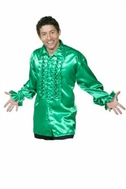 Rüschenbluse Grasgrün