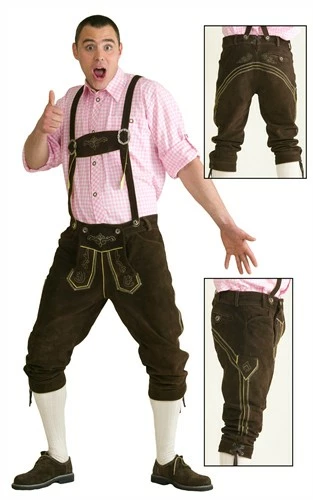 Lederhose Oktoberfest Dunkel Braun Echtes Leder Mit Bestickung 4 Lederhose Oktoberfest Dunkel Braun Echtes Leder Mit Bestickung – Bild 2