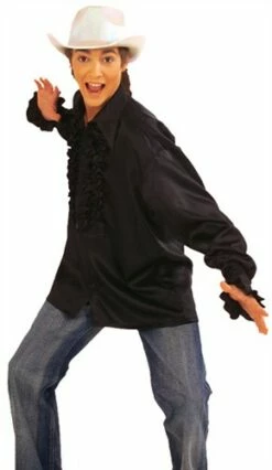 Rüschenbluse Schwarz