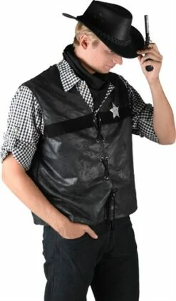 Cowboy-Weste Schwarz -KARNEVALSWIERTS Verkäufe ka6597 1