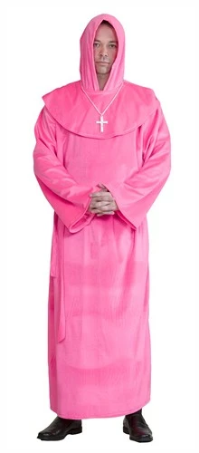 Mönch Pink Luxus (Kutte Mit Kapuze, Gürtel) 3 Mönch Pink Luxus (Kutte Mit Kapuze, Gürtel)