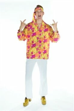 Bluse Flower Power Orange (Bluse,Stirnband)