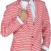 Jacke Streifen Rot/weiß Slim Fit -KARNEVALSWIERTS Verkäufe ka7225